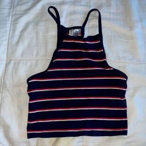 striped halter crop top